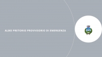 sfondo grigio, scritta Albo pretorio provvisorio di emergenza, logo comune