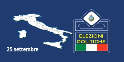 immagine italia con dicitura 25 settembre elezioni politiche e logo del comune di gavorrano