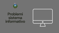 sfondo grigio, scritta problemi servizi informativi logo del comune di gavorrano