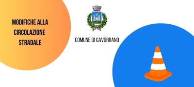 logo comune di gavorrano, strada, dicitura modifiche circolazione stradale